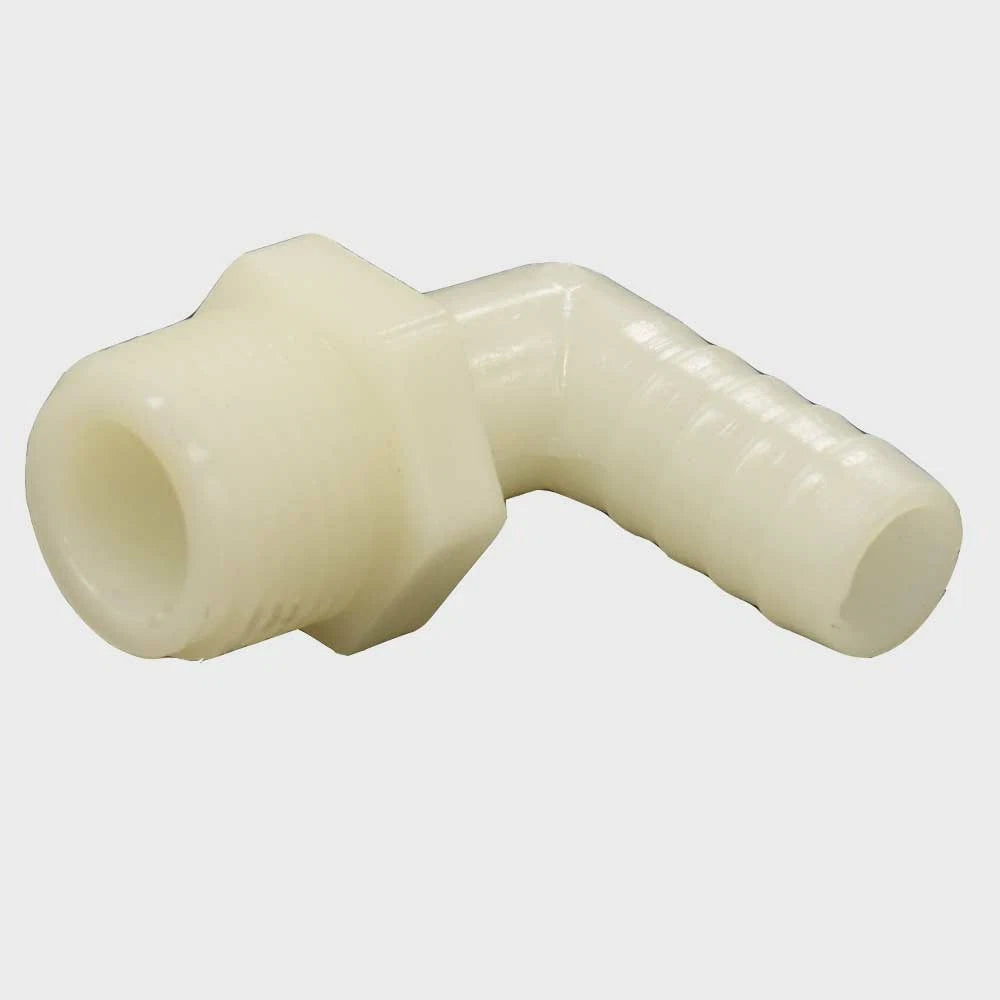 Spears Boat Elbow Hose Fitting - 1/2 X 7/8 Inch Off White Nylon
