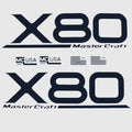 Mastercraft X80 Boat Graphic Decals 2323107 - Navy Blue (set of 6)