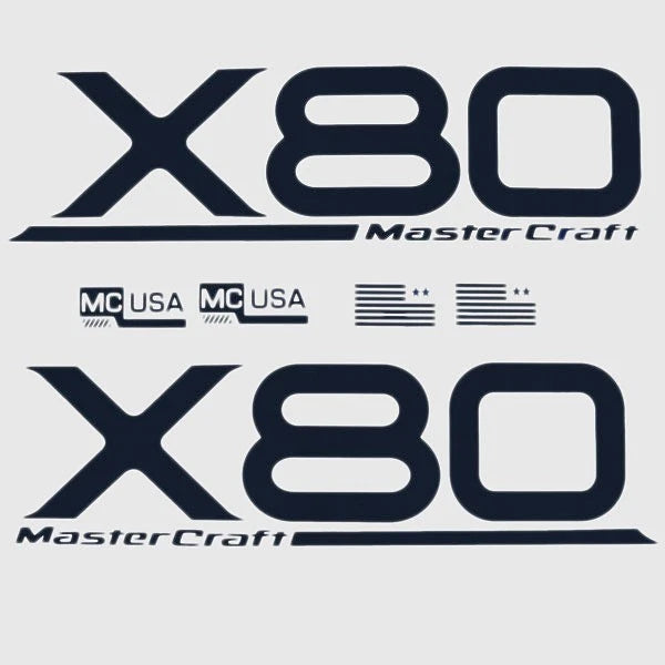 Mastercraft X80 Boat Graphic Decals 2323107 - Navy Blue (set of 6)