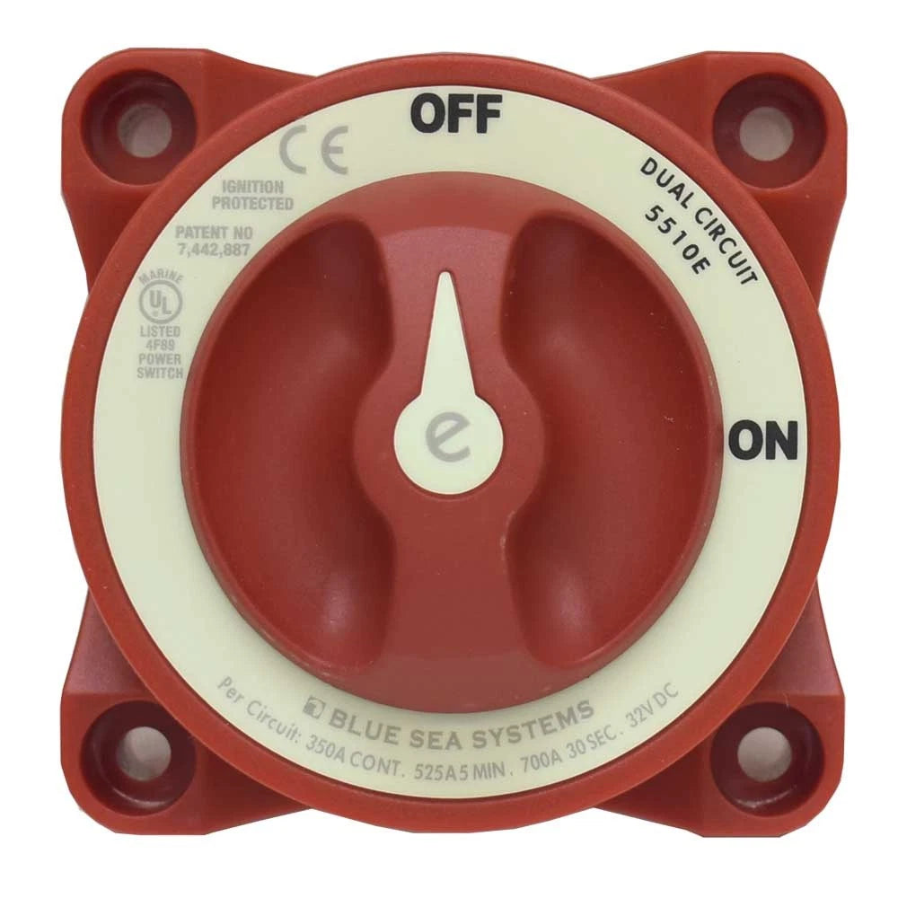 Blue Sea Systems Boat Dual Circuit Battery Switch 5510e - 350A 32V