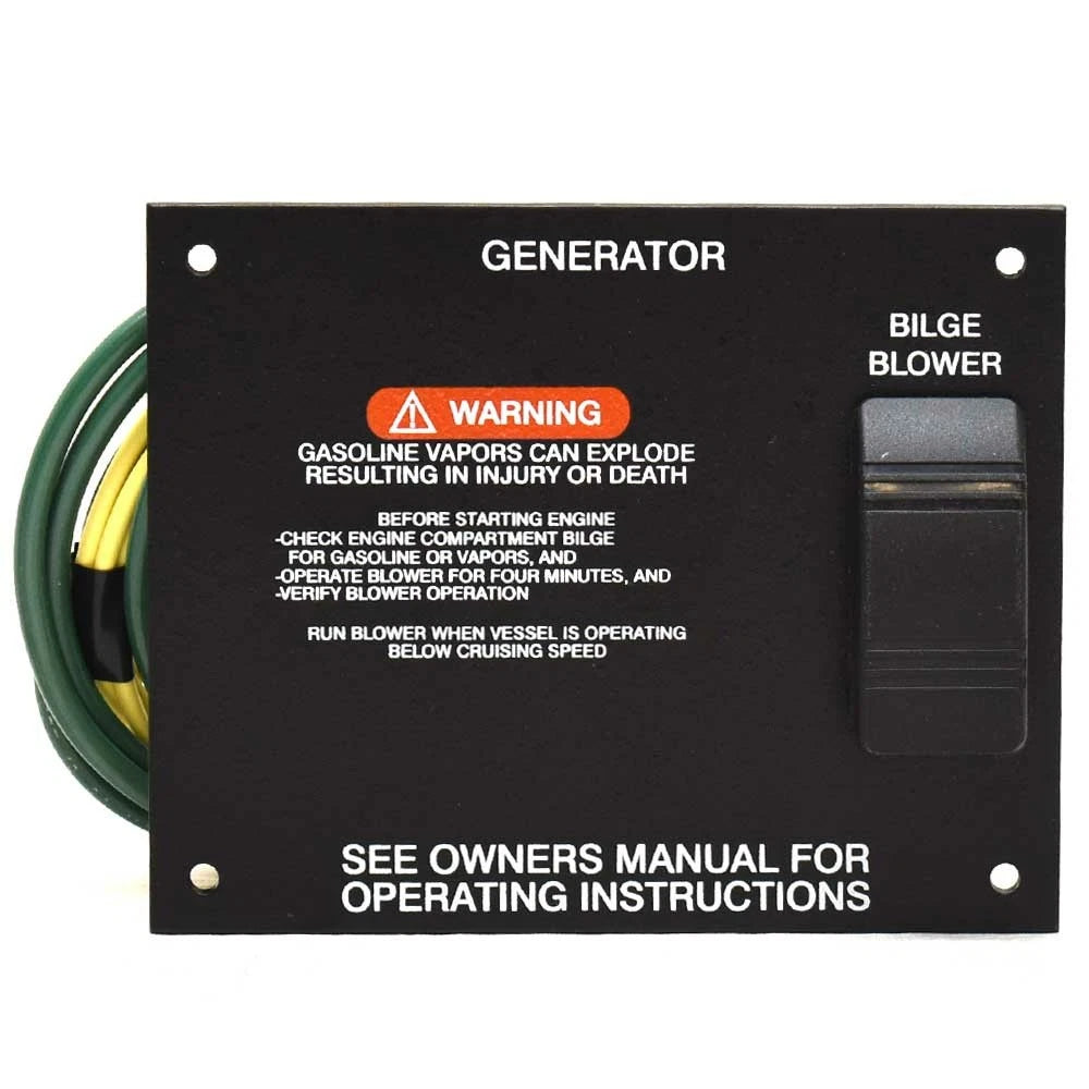 Sea Ray Boat Blower Switch Panel 2299884 - 5 X 4 Inch Black Aluminum