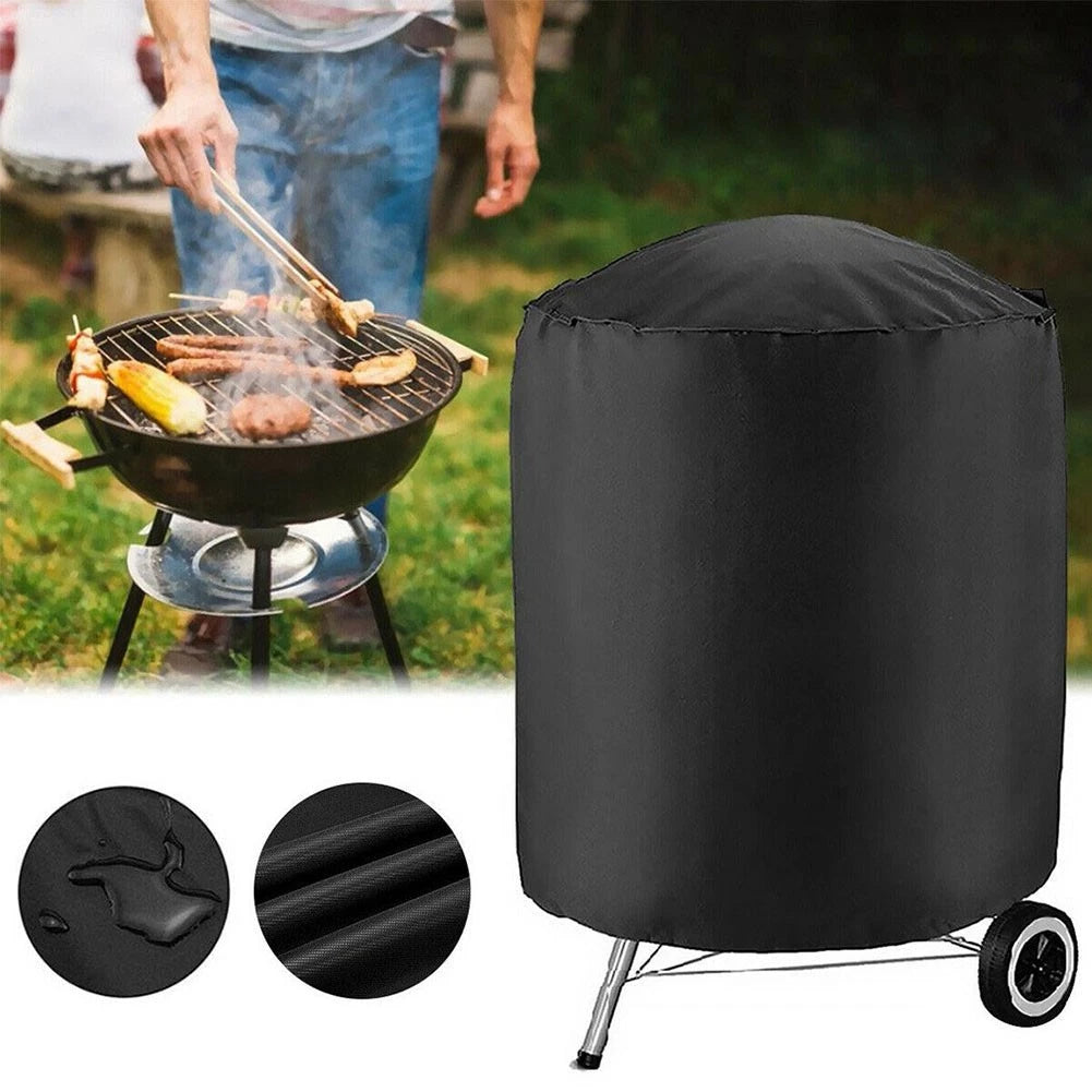 Round BBQ Grill Cover ForQ1000/Q2000 Series Outdoor Waterproof