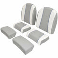 Ranger Boat Leaning Post Seat Cushions - 2660 Bay Gray White Blue