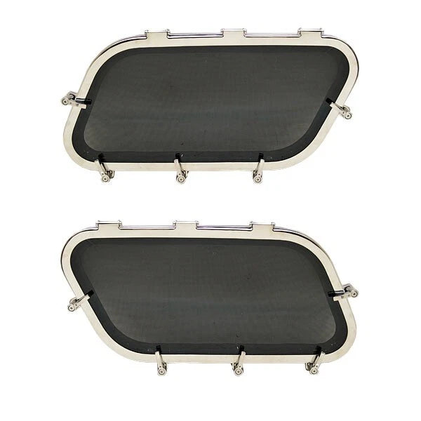 Bomar Boat Portlight Windows - 22 X 10 1/2 Inch Stainless (set of 2)