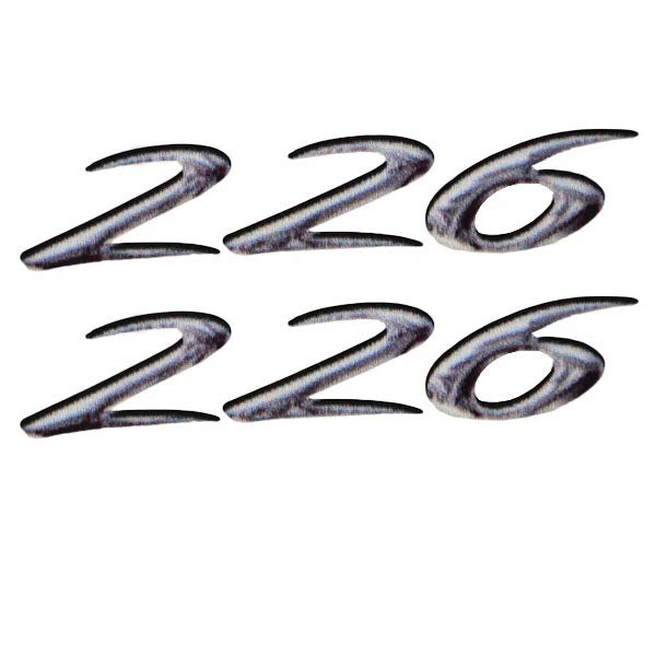 Rinker Boat Brand Decal - 226 3 1/2 X 5/8 Inch White - Gray (pair)