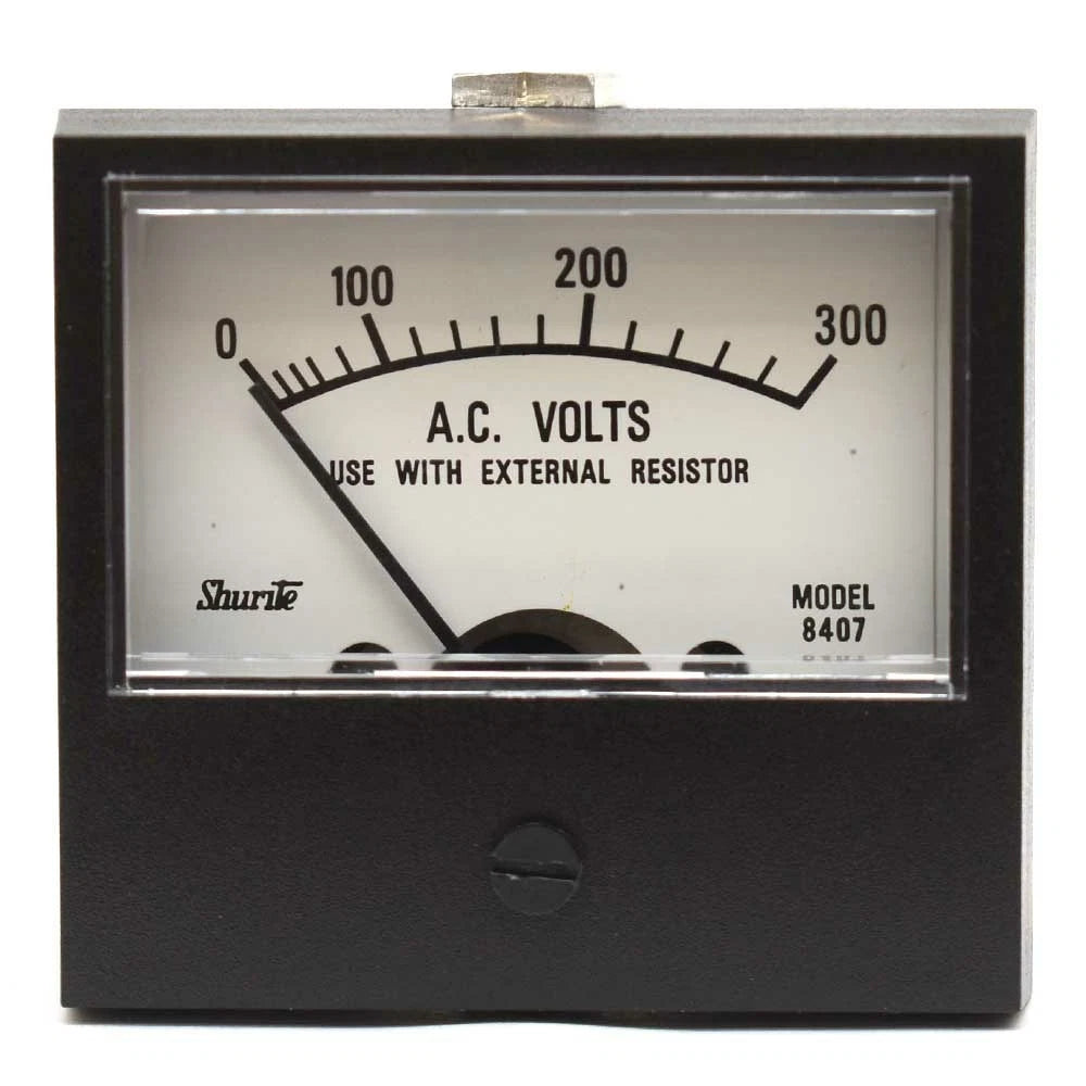 Shurite Boat Panel Mount Voltmeter 8407ZBP - 0-300 AC Volt
