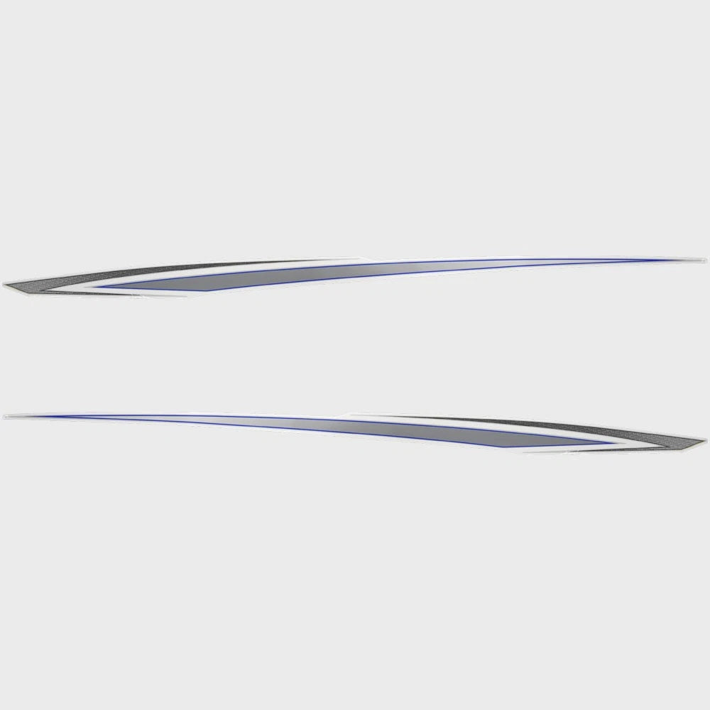 Tracker Boat Graphic Hull Decal 167470 - Sticker Blue Black (set of 2)