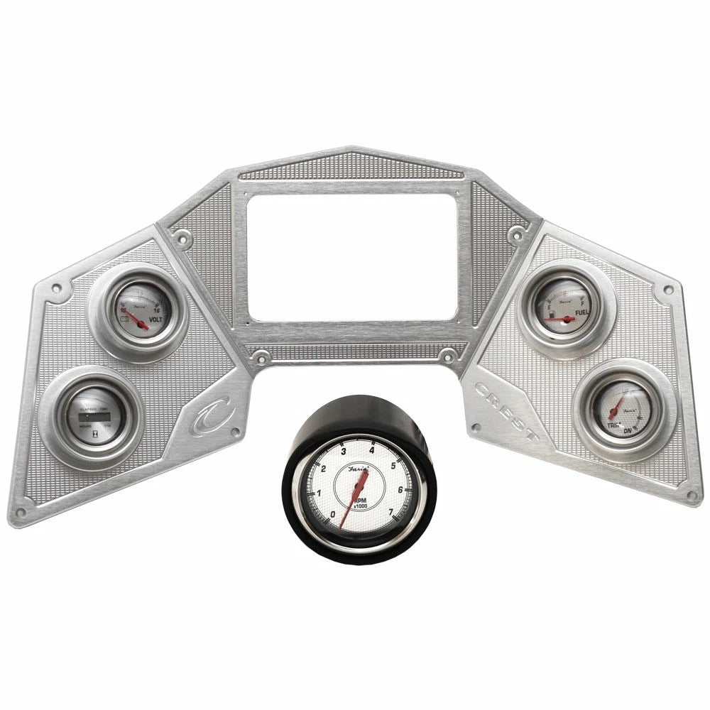 Crest Caribbean Pontoon Boat Gauge Panel 2000091 - Aluminum with Tach