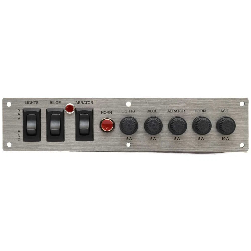 Lund Boat Switch and Fuse Panel 2398350 - Gray 9 1/8 X 2 Inch
