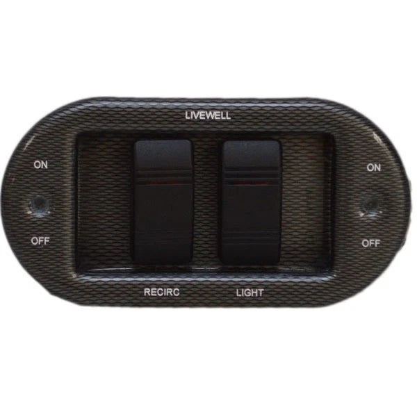 Lund Boat Livewell Switch Panel 2080377 - Fish Hawk Faux Carbon Fiber