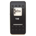 Boat Rocker Switch Actuator - Trim Tab with Lens White - Black