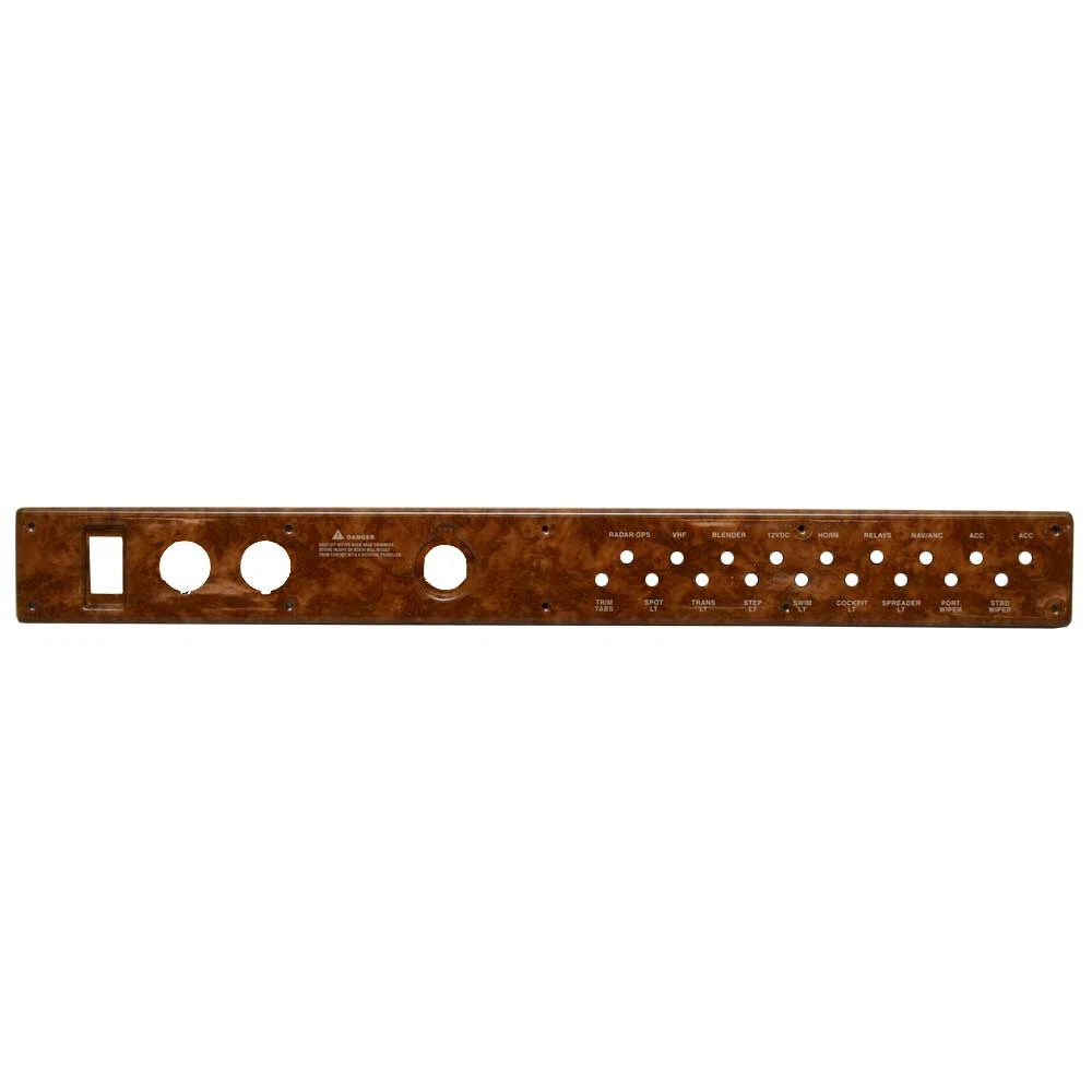 Rinker Boat Blank Breaker Switch Panel 206610A - 360 Woodgrain