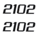 Kenner Boat Brand Decals 130112 - 2102 Black/Silver Stickers (pair)