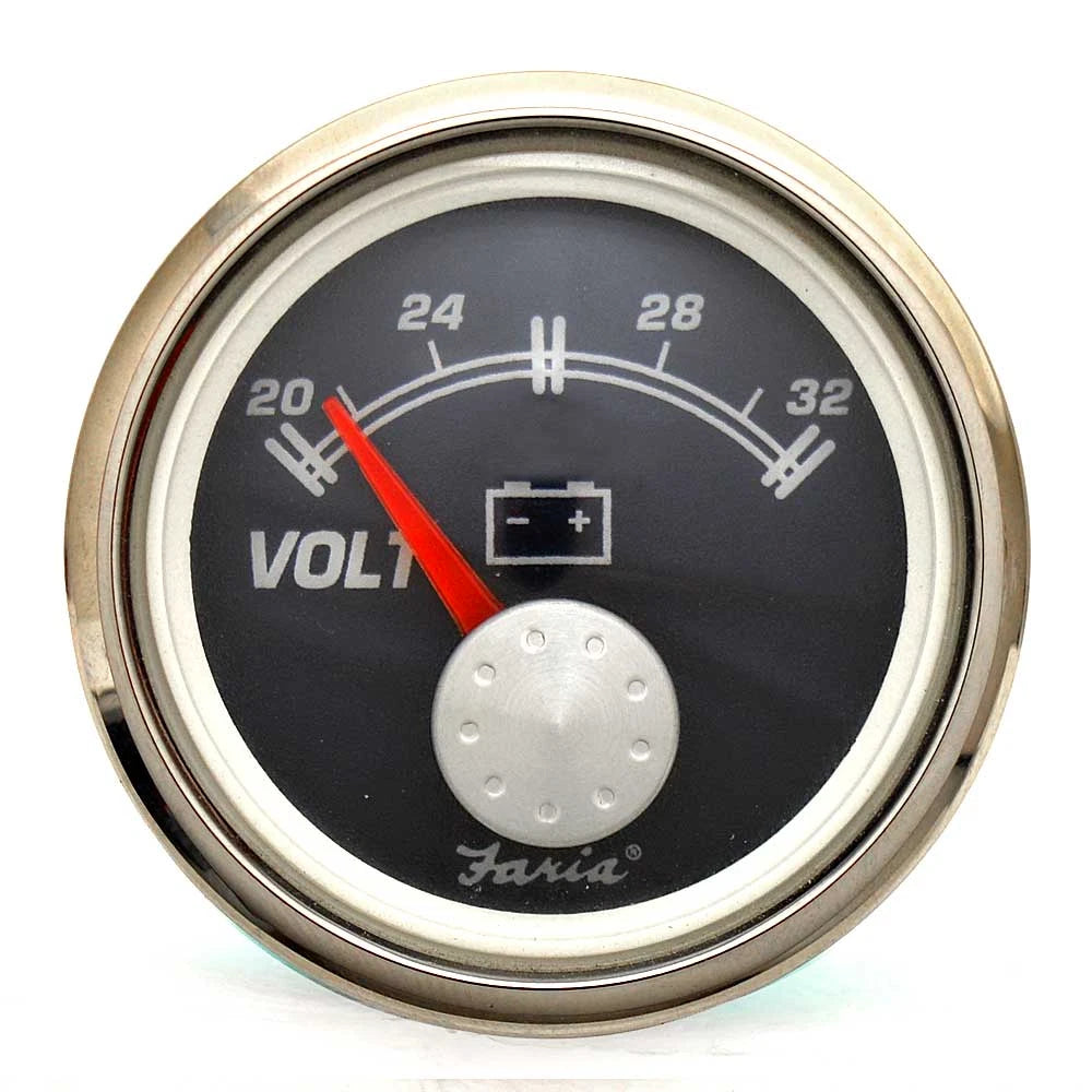 Faria Boat Volt Gauge VP7101A - 2 Inch Blue Marine 24 Volt