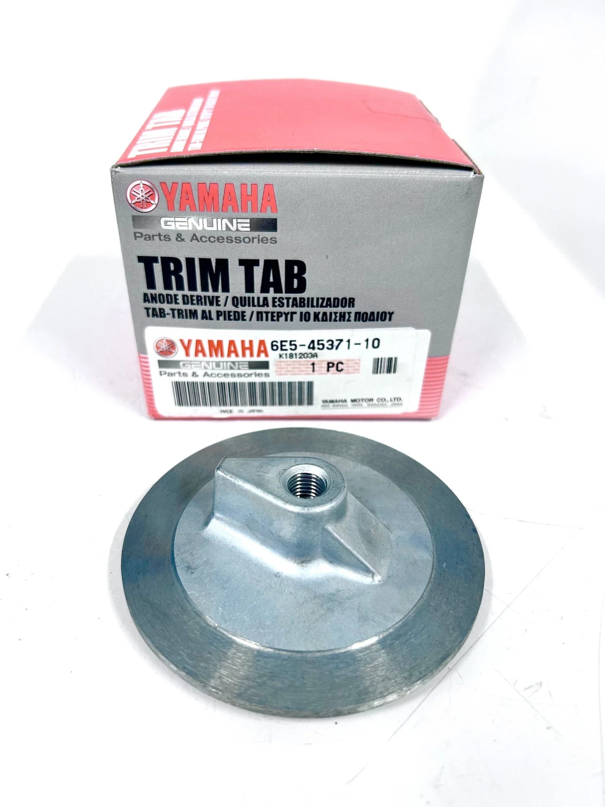 Yamaha 6E5-45371-10, Marine Trim Tab Anode, OEM