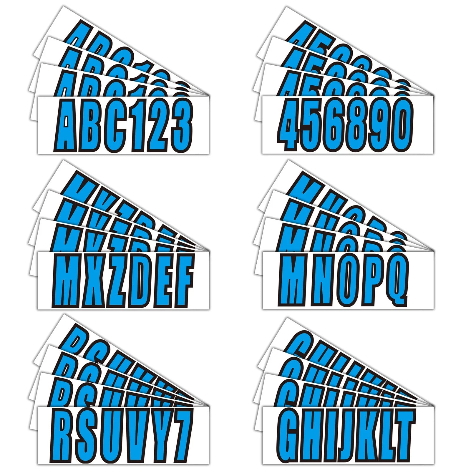 3" Boat Registration Numbers and Letters Sticker A-Z Letters & 0-9 Numbers Custo