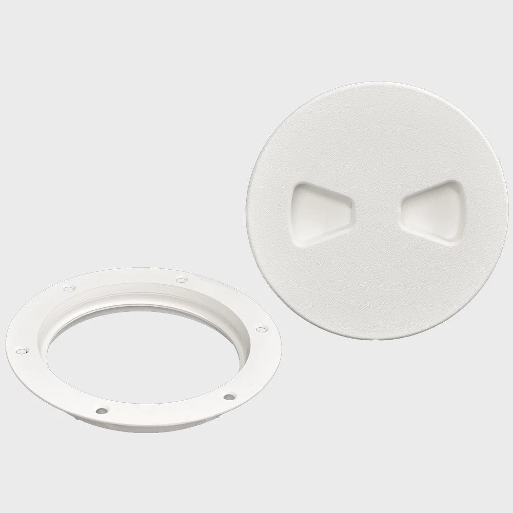 T-H Marine Boat Screw Out Deck Plate - 4 Inch White Plastic