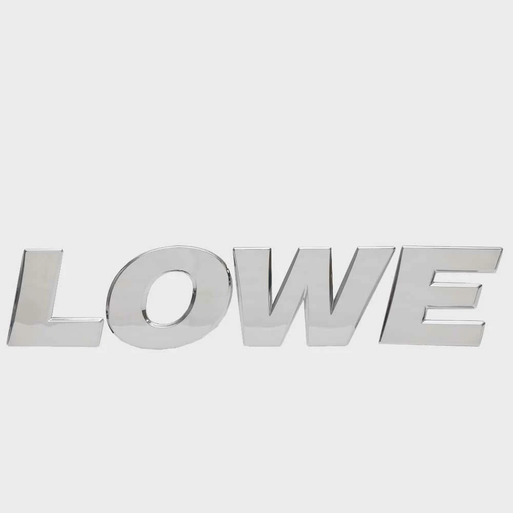 Lowe Boat Raised Emblem Decal 2129974 - SL 24 Silver 20 7/8 X 4 3/8 Inch