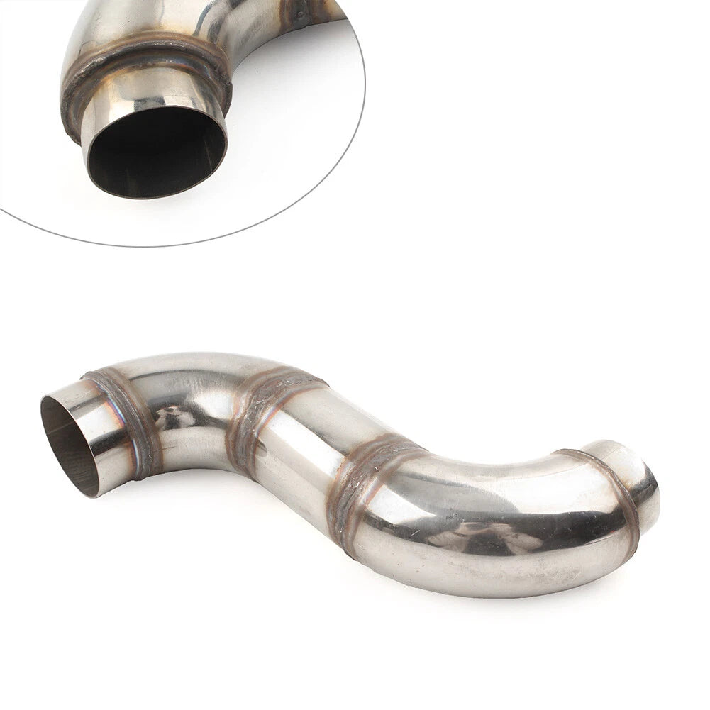 Motorcycle Bike Cleaner Pod Inlet Intake Stainless Steel Elbow Interface with Clips
