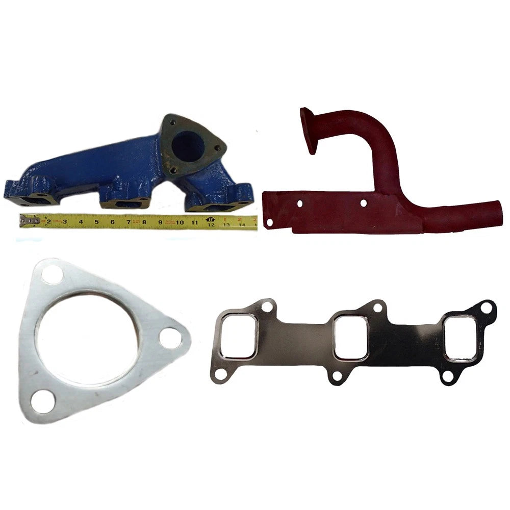 D3NN9430A Vertical Exhaust Manifold with Elbow & Gaskets Fits Ford/ Holland