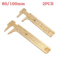 2pcs Brass Scale 80/100mm Sliding-Gauge Vernier Caliper Ruler Measuring Tool