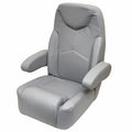 Pontoon Boat High Back Helm Seat - Gray Vinyl Reclining