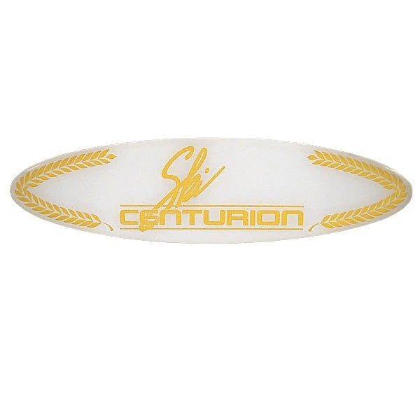 Ski Centurion Boat Raised Brand Decal - OEM Gold White 7 X 1 7/8 Inch