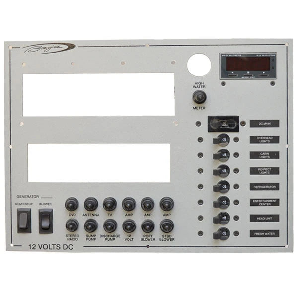 Baja Marine Boat Breaker Switch Panel - 13 1/2 X 10 1/4 Inch Gray