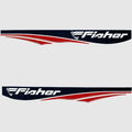 Fisher Boat Hull Decals 118954 - 118953 - Red - Dark Blue (pair)