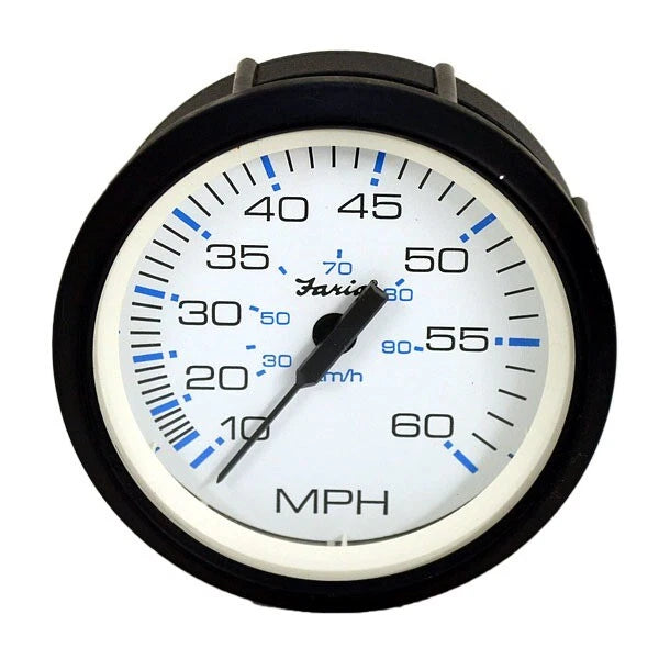 Faria Boat Speedometer SE9510B - Chesapeake White 60 MPH 3 1/4 Inch