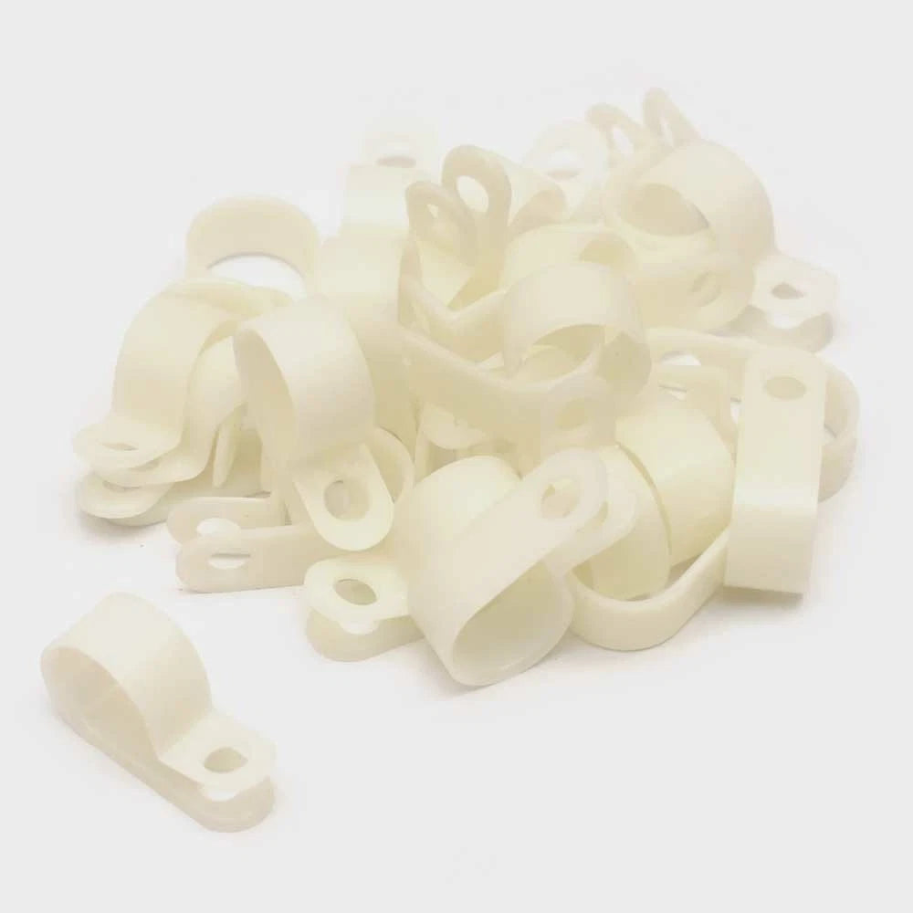 Tracker Boat Cable Clamps 65489 - White 1/2 Inch Plastic (set of 25)