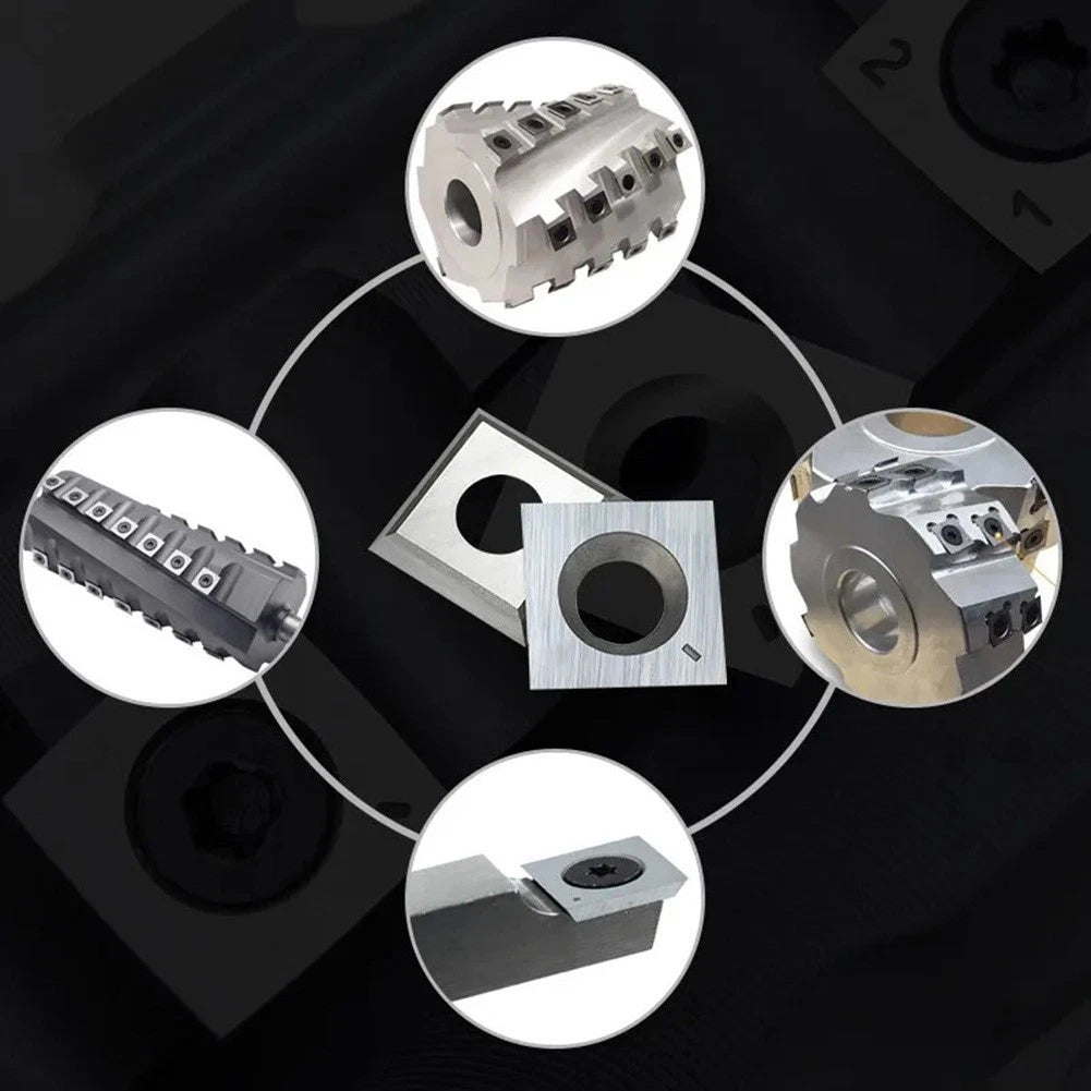 14mm Square Carbide Inserts Pack of 10 with Screws and Wrench for Lathe Tools