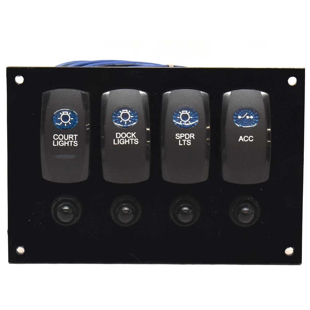 Sailfish Boat Switch Panel 61-5444 - with Breakers 6 X 4 Inch Plastic