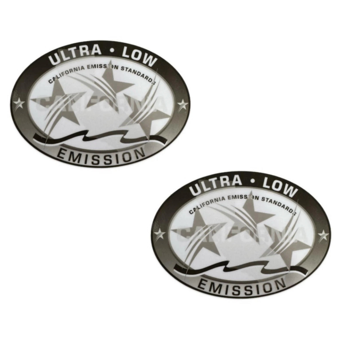 2xUltra Low Emission 3 Star California DOT Outboard Graphic Sticker Decal - Gray