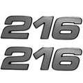 Mako Boat Raised Decals - 216 Silver Stickers (pair)