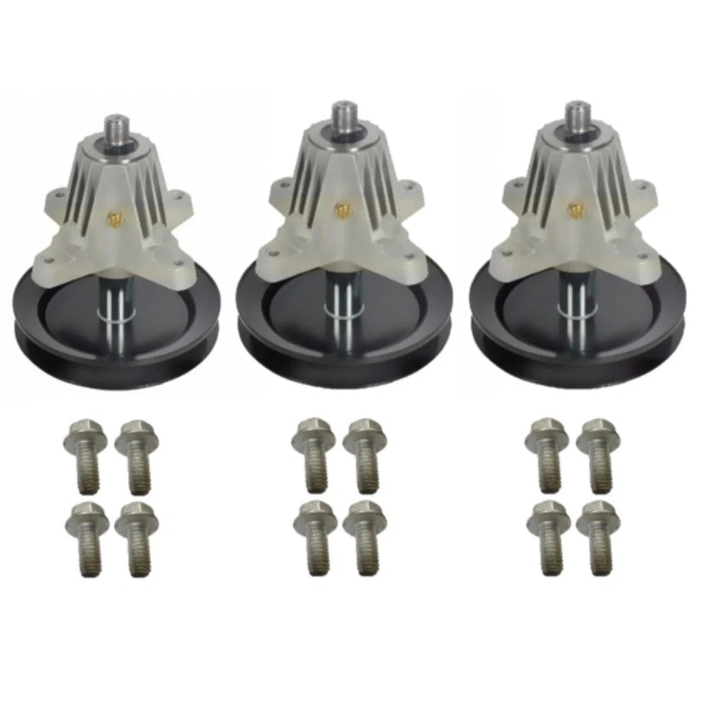 3 Spindle Assemblies with Bolts Fits John Deere Replaces GX20234