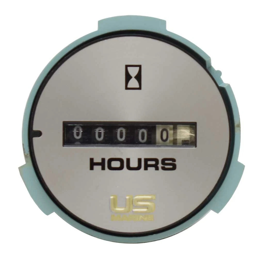 Faria Beede Boat Analog Hour Meter Gauge MH0118A - Silver (incomplete)