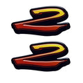 Rinker Boat Number 2 Decals - Yellow Red Gradient Stickers (pair)