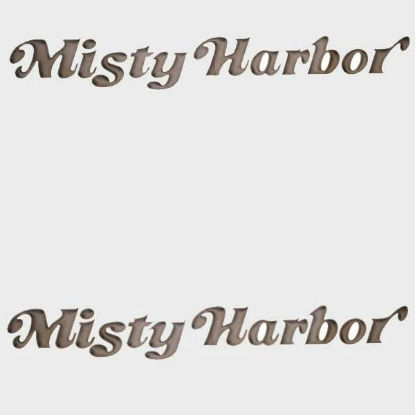 Misty Harbor Pontoon Boat Decals - Taupe Logo Stickers (pair)