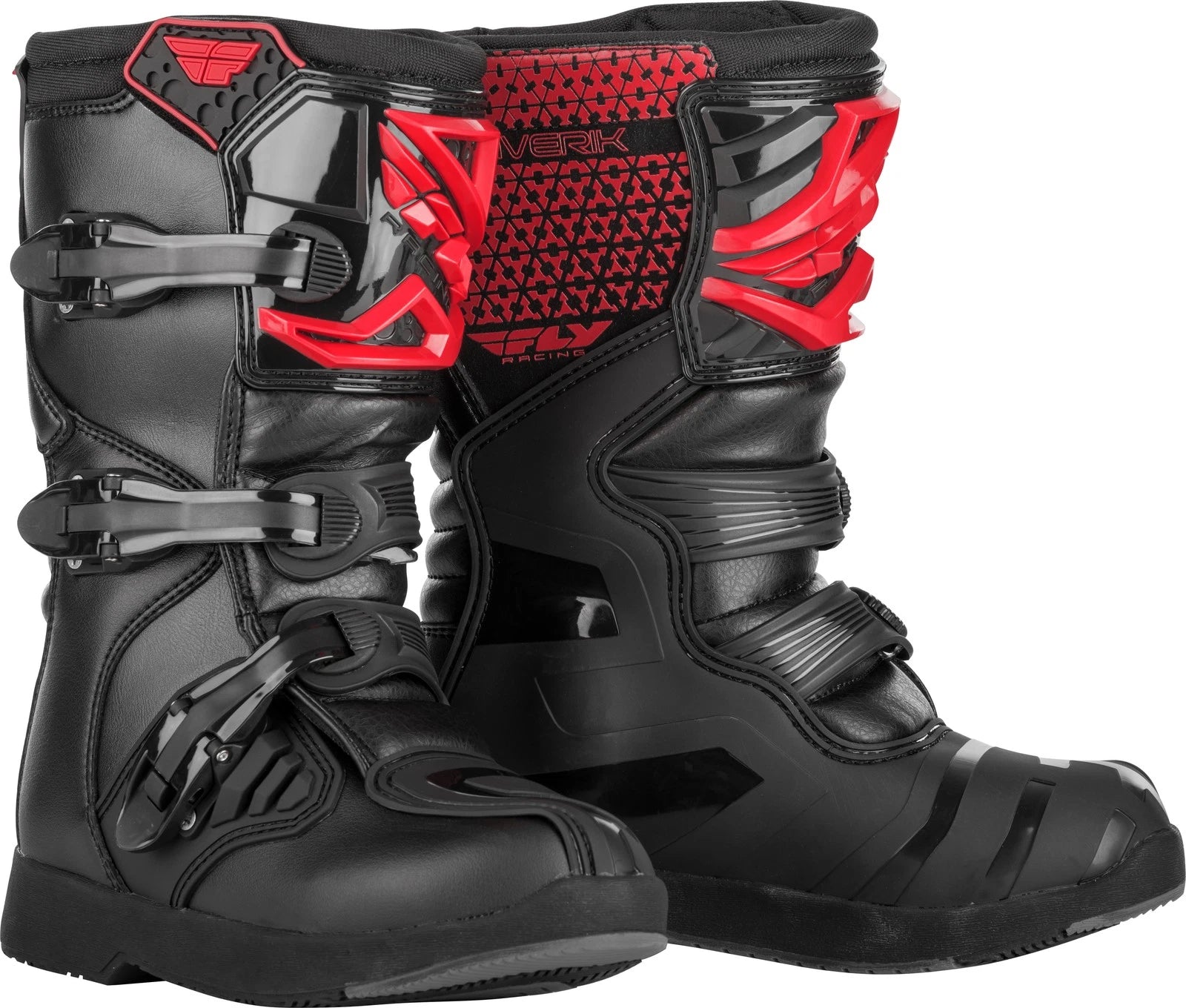 Fly Racing Youth Maverik Offroad Motorcycle Boots Size 5 Red/Black