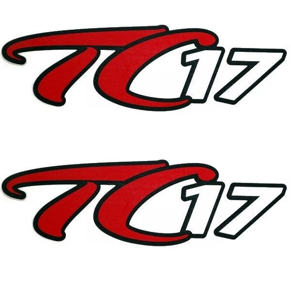 Crestliner Boat Decal 178500 - TC 17 White Red Stickers (pair)