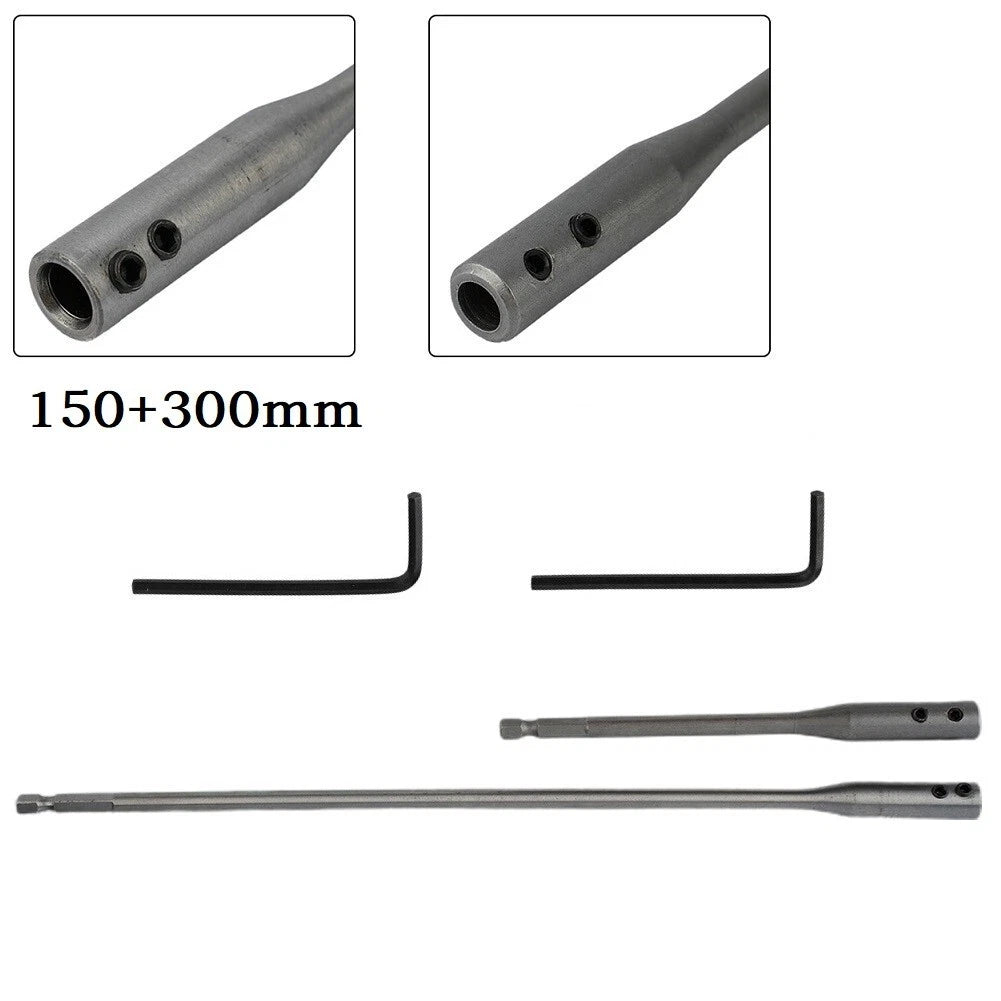 Drill Bit Extension Bar 150/300mm Hex Shank Extender Wrench Kit Tool
