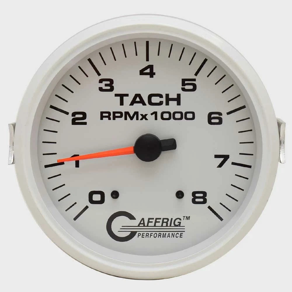 Gaffrig Boat Tachometer Gauge 961118 - Oversized 4 5/8 Inch White
