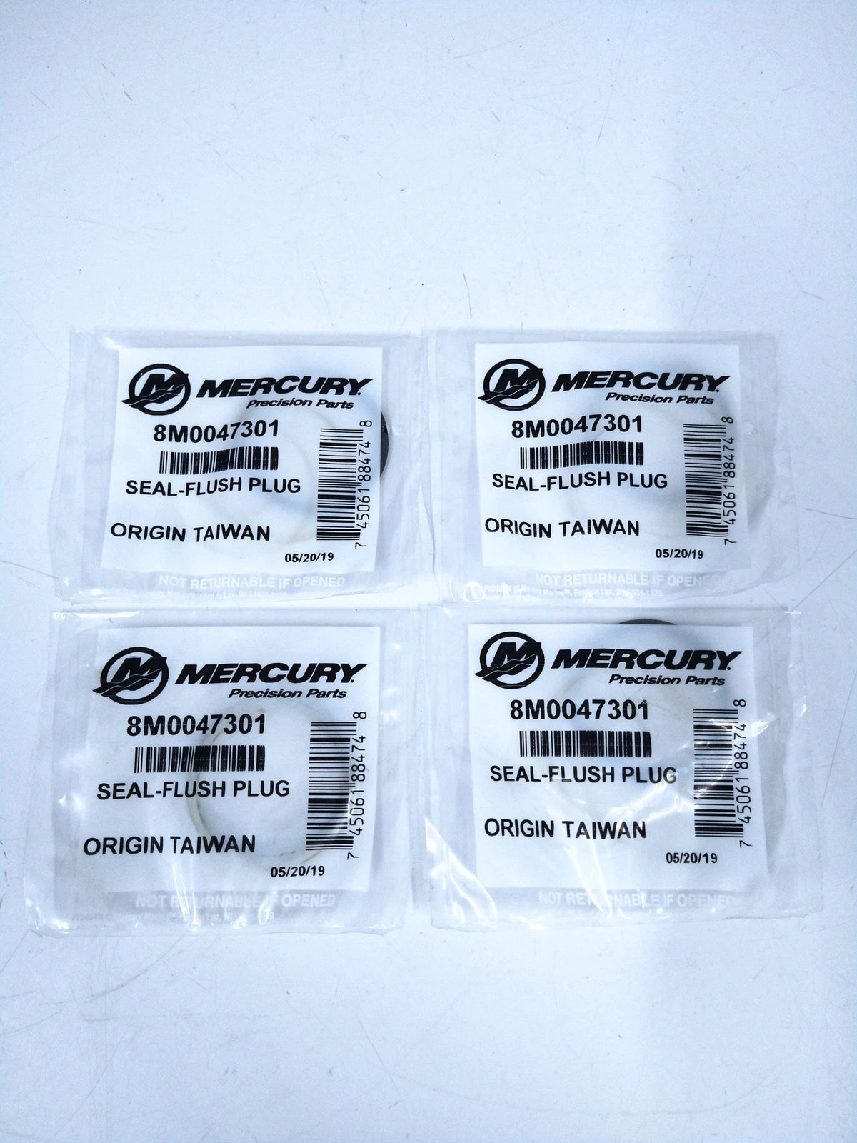 Mercury Marine 8M0047301, Seal Flush Plug - 4 Pack