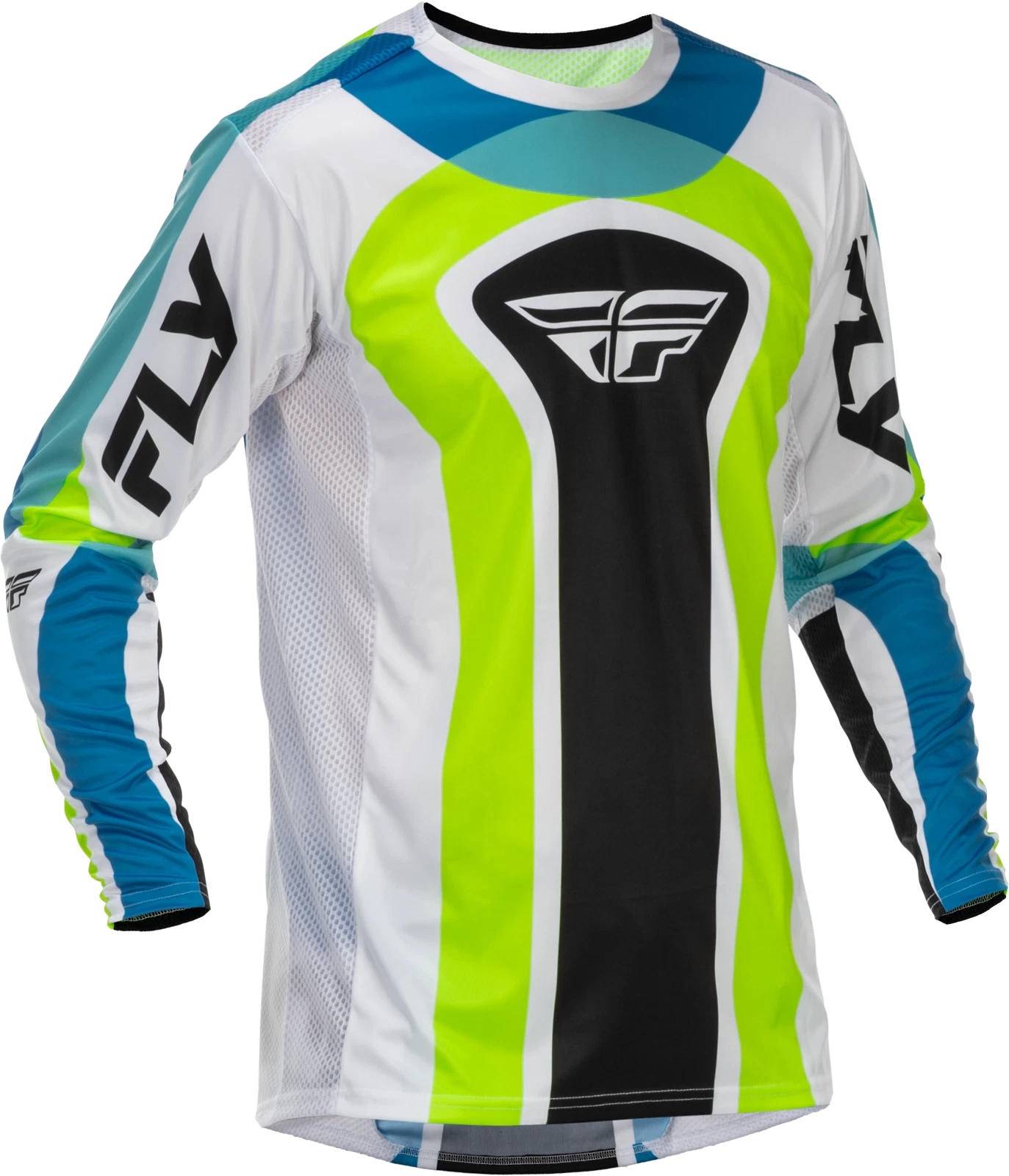Fly Racing Lite LE Current Jersey Men’s Offroad Motorcycle Lg White/Lime/Blu E
