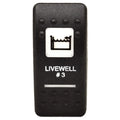 Carling Boat Switch Cover Actuator - Livewell 3 Black Lighted