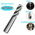 4-Flute End Mill 1/2" HSS Straight Shank Drill Bit CNC Supplies Tools DIY