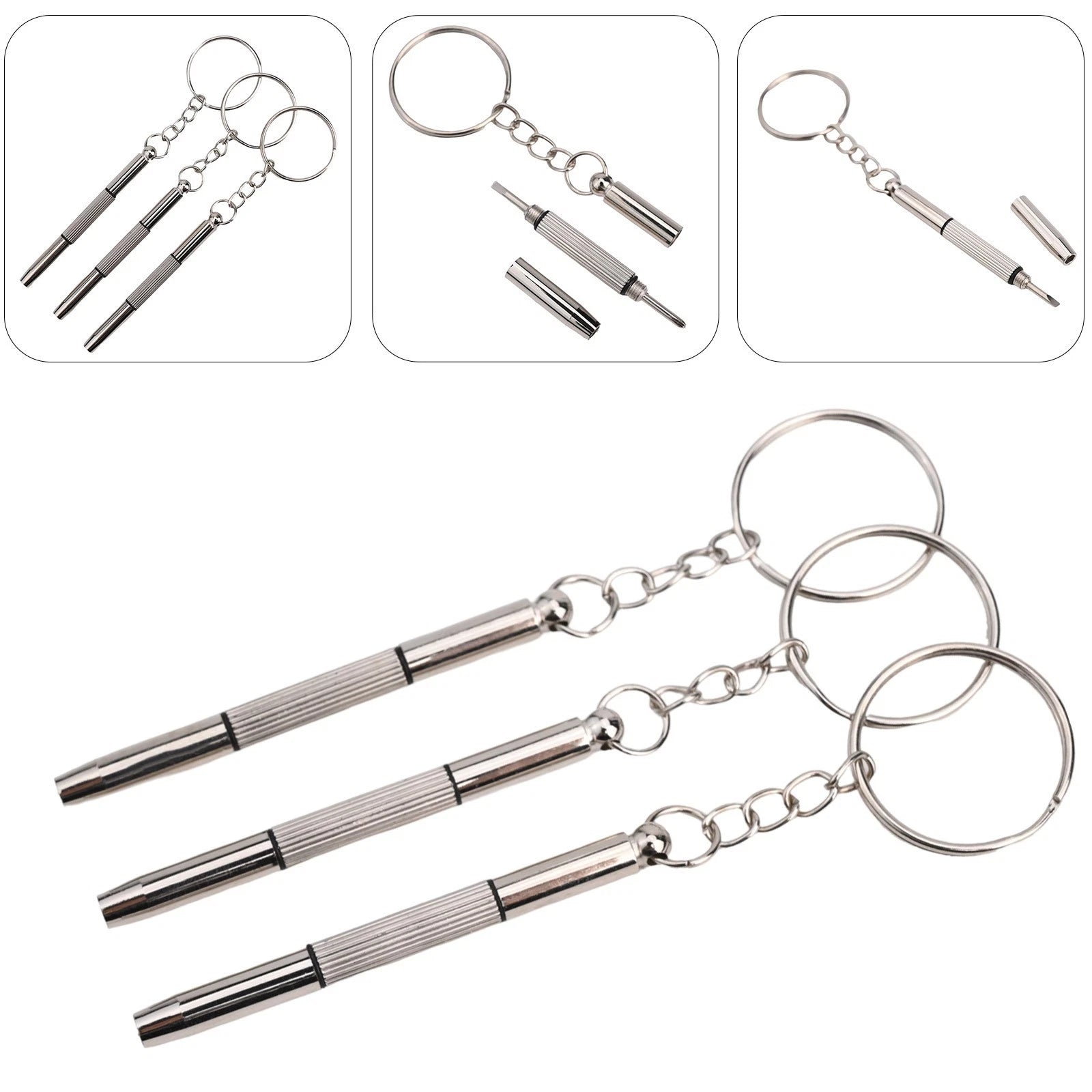 Portable Eyeglass Repair Tool Set for Cross & Flat Head Screwdrivers with
