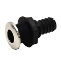 Attwood Boat Straight Thru Hull Fitting 247122 - 1 Inch Black Silver