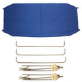 3-Bow Tractor Canopy with Frame Fender Mount 40" - Blue